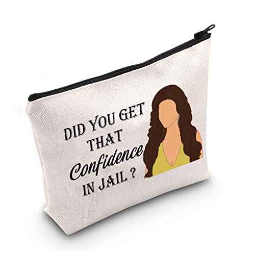 LEVLO Housewives Jail Gifts Did You Get That Confidence In Jail Makeup Bags Housewives Party Travel Bags Mother Gifts£¨Confidence In Jail£©