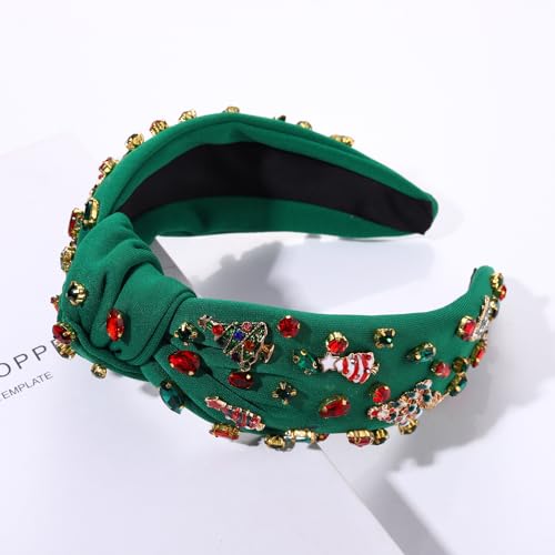 MOLOCH Christmas Headband for Women Christmas Tree Bow Snowflake Knotted Headband Jeweled Crystal Xmas Head Band Xmas Decorations Gifts