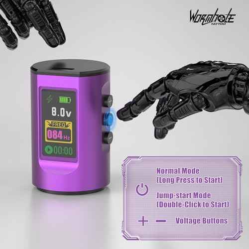 Wormhole Tattoo Gun Kit Wireless Tattoo Machine Kit with Digital LED Display 1,800 mAh Tattoo Kit Power Supply Smart Tattoo Pen Kit Tattoo Cartridge Needles for Tattooist WTK285