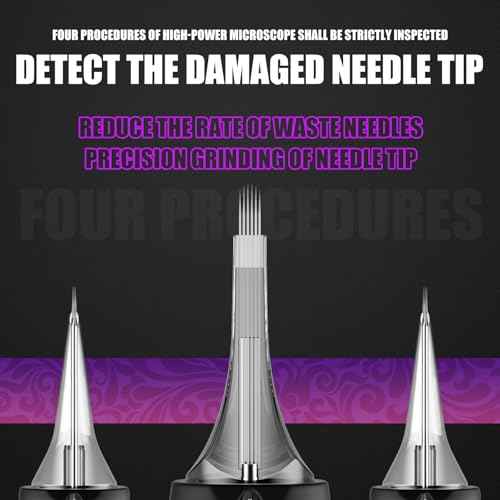 Kiss of Dragon Finger Ledge Cartridges Tattoo Needles #12 0.35mm 13 Curved Magnum Standard Disposable Tattoo Cartridges 20Pcs Needles for Professional Rotary Tattoo Pen Machine Supply (1213RM)