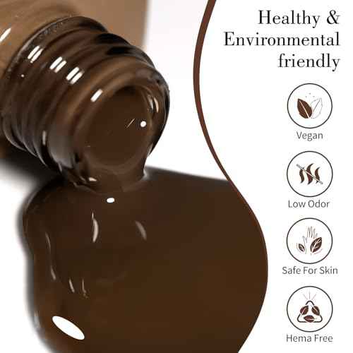 CANNI Dark Brown Gel Polish, 1Pcs Irish Coffee Brown Nail Polish Gel High Gloss Soak Off UV French Manicure Salon DIY