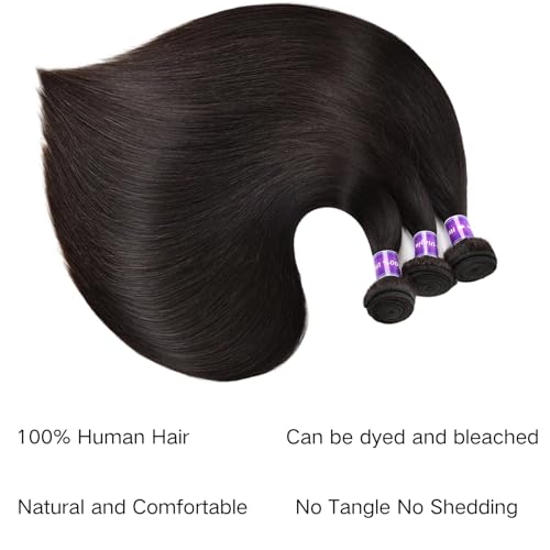Human Hair Bundles Straight 3 Bundles Human Hair 20 22 24 Inch 100% Unprocessed 12A Brazilian Virgin Hair Weave Straight Human Hair Extensions