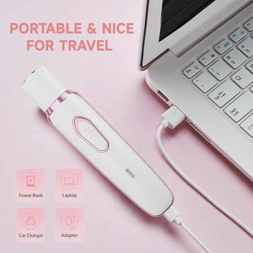 Electric Razors Shaver for Women Painless 4 in1 Women Shaver Cordless Rechargeable Facial Eyebrow Razors & Nose Hair Trimmer Lips Body Bikini Trimmer for Womens Grooming Kit 3028 White