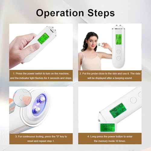 Hydration Monitor,Corneometer Skin Hydration Meter,Skin Analysis Machine Professional,Multifunctional Hydration Test and Tracking Device for Skincare with LCD,Skin Hydration Tester