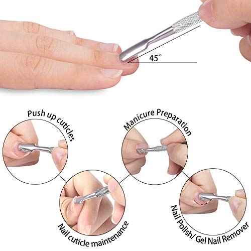 6 Packs Cuticle Trimmer with Pusher - Professional Stainless Steel Cuticle Nippers Cutter Clippers and Cuticle Remover Manicure Tools for Fingernails Toenails (silver)