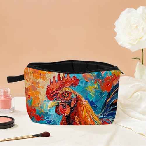 Rooster Makeup Bag Travel Portable Cosmetic Pouch Toiletry Organizer Storage Bag Zipper Pouch For Women Organizer Toiletries Bag for Travel