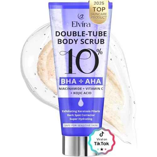 Elvira KP Bump Eraser Foot & Body Scrub, Exfoliating Scrub for Keratosis Pilaris, Smooth Skin with 10% AHA BHA & Niacinamide, Deep Moisturizing Cleanser for All Skin Types, Exfoliante para el Cuerpo