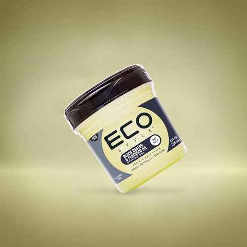 Eco Style Black Castor and Flaxseed Oil Styling Gel - Helps Nourish and Repair Damaged Hair - Promotes Healthy Scalp - Provides Superior and Weightless Hold - Delivers Long Lasting Shine - 8 oz