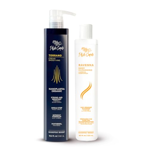 I Belli Capelli Torrano Keratin Hair Treatment Straightening in 1 Step, Formaldehyde Free-Nanoplastia Para Alisar Cabello 16.9Fl.oz (500ml) + Deep Cleansing Shampoo 10.1 fl.oz (300ml)