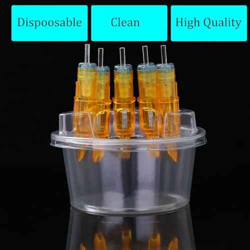HOINCO 40PCS Hive Cups Disposable Tattoo Cartridge Cup Holder,Tattoo One Piece Needle Placement Rack Cleaning Cup Transparent Plastic Cartridge Supplies