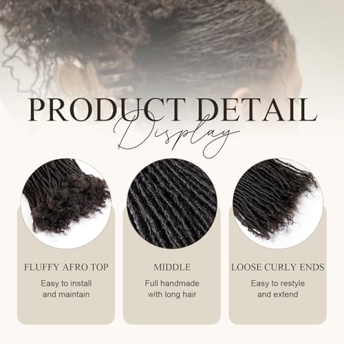 DAIXI Handmade Interlocking Sisterlocks Curly Tips 100% Real Human Hair Permanent Micro Locs Extensions Natural Looking Soft Dreadlocks Can Be Bleached and Dyed.(1B - 0.2cm, 6 Inch 60 Strands)