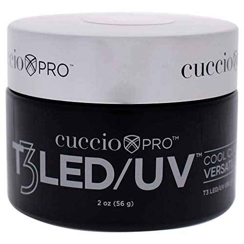 Cuccio Pro T3 LED/UV Cool Cure Versatility Gel - Controlled Levelling - Incredibly Flexible - Strong Adhesion - Thick Viscosity - Fast Application - Quick Cure - Pink - 2 Oz Nail Gel