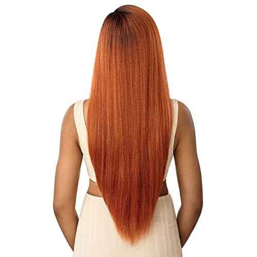 Outre Lace Front Wig Natural Yaki 30" (JET BLACK 1)