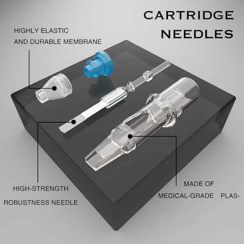 BlackBird Tattoo Cartridge Needles # 12(9M1) 0.35 mm Standard Disposable 9 Single Stack Magnum 20 Pcs with Membrane Safety Cartridges for Rotary Tattoo Machine Pen Gun
