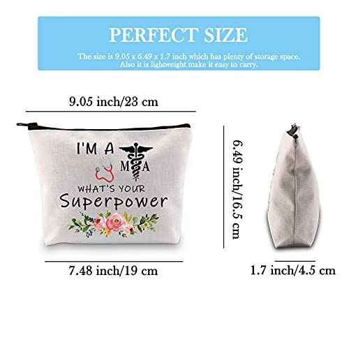 Ma Gift Medical Assistant Graduation Gift Med MA Inspiration Cosmetic Bag I'm A MA What's Your Superpower (I'm A MA Bag)