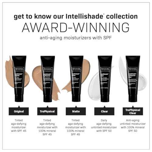 Revision Skincare Intellishade¢ç Original SPF 45, Anti-Aging Tinted Sunscreen for Face, Daily Moisturizer with SPF, Anti-Wrinkle with Peptides & Vitamin C, Hydrating Broad-Spectrum Sunscreen, 1.7 oz
