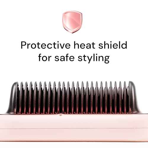 L'ANGE HAIR Smooth-It 2-in-1 Hot Comb Straightener | Digital Straightening Comb with Adjustable Heat Dial | Ionic Technology for Frizz-Free Styling | for All Hair Types (Digital Comb - Blush)