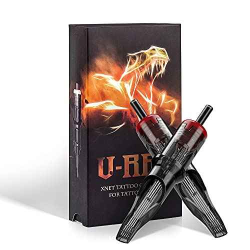 Xnet U-REX Cartridges #12 Standard 13RM Disposable Tattoo Needles 13 Curved Magnum Medium Taper 1213RM 20Pcs Supply for Rotary Tattoo Pen Machine Gun