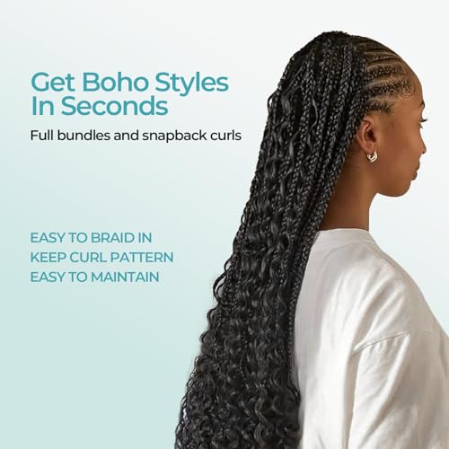 Body Wave Boho Human Hair Color 30 Auburn for Braids Braiding Bohemian Knotless Bulk No Weft 2 Bundles 100g 22 Inch - Easy to Install for Salon/Home/Beginners