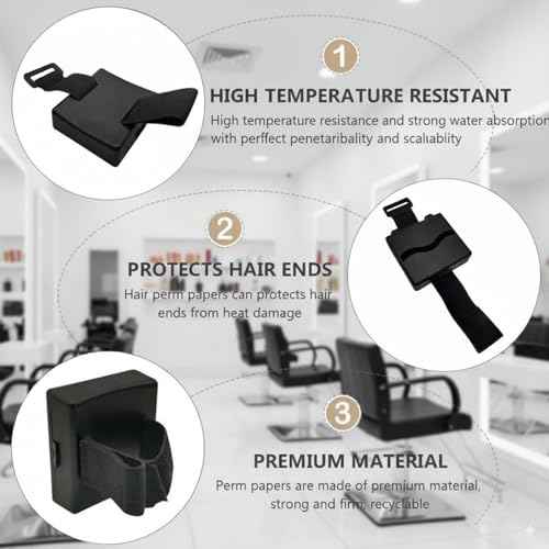 180Pcs Salon Perm Paper Wrist Dispenser Box - Ultra Thin Hair Dye & Perm End Papers, Heat Resistant Wristband for Barber Shop & Home Use