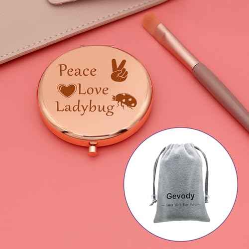 Funny Ladybug Gifts Compact Makeup Mirror Ladybug Good Luck Gift Inspirational Gifts for Girls Daughter Friend Ladybug Lover Gifts Folding Makeup Mirror Insect Themed Gift Christmas Birthday Gifts