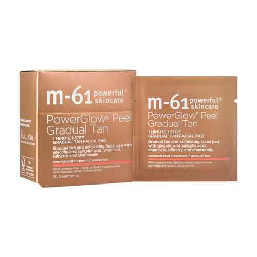 m-61 PowerGlow Peel Gradual Tan | Exfoliating Facial Peel, Build A Streak-Free Radiant Glow