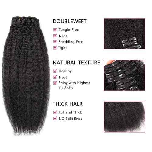 Sew In Hair Extensions Real Human Hair 8 Inch Weft Hair Extensions Full Head Double Weft SDD Burmese Bone Straight Hair Single Bundle for Women 100g Natural Color(Straight, 14inch)