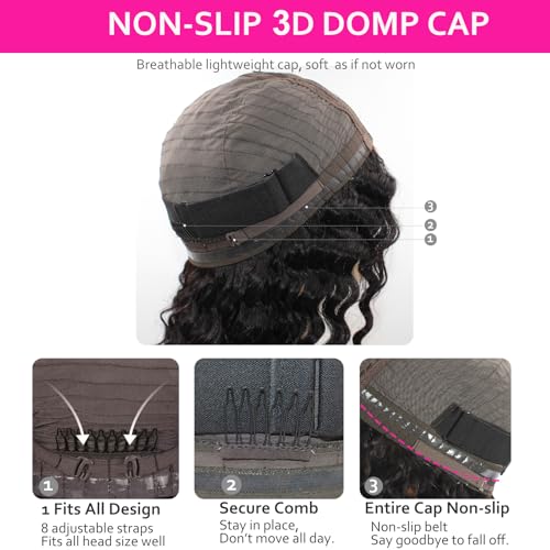 Ginger Bob Wig Human Hair Side Parted Deep Wave Lace Front Wigs for Women Colored Glueless Wigs Human Hair Preplucked Pre Cut Lace Closure Glueless Wig Wear and Go 14 Inch