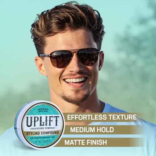 Uplift Provisions Company Styling Compound - Hair Clay Pomade with a Natural, Matte Finish and Medium Hold - Versatile Styling Clay for Men or Women 3 oz