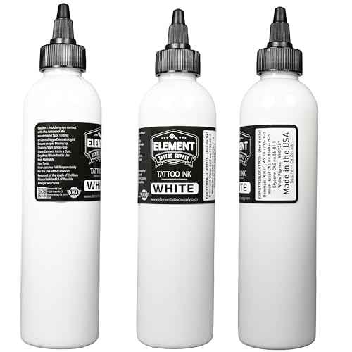 Element Tattoo Supply Black and White Tattoo Ink Set 8oz Professional Set for Human Skin Tattooing Mixing Outlining Highlight