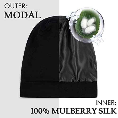 OLESILK 100% Silk Dreadlock Cap, Silk Bonnet for Long Hair, Braid Bonnet for Sleeping, Extra Large Bonnet for Women&Men, Loc Cap Hair Cover