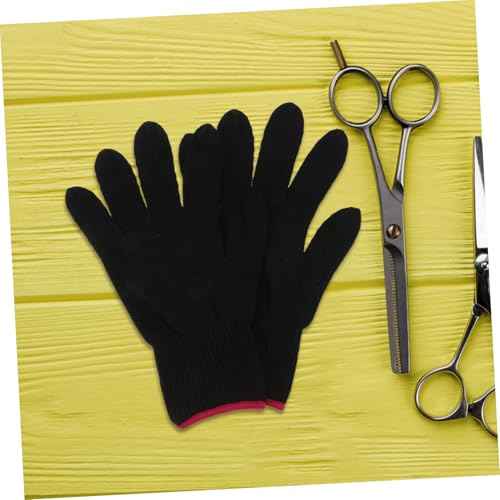 Heat Resistant Gloves for Hair Styling Professional Barber Shop Mitts Insulated Protection for Curling Wands Flat Irons and Dryers Safe Heat Wear for Efficient Hair Styling Black