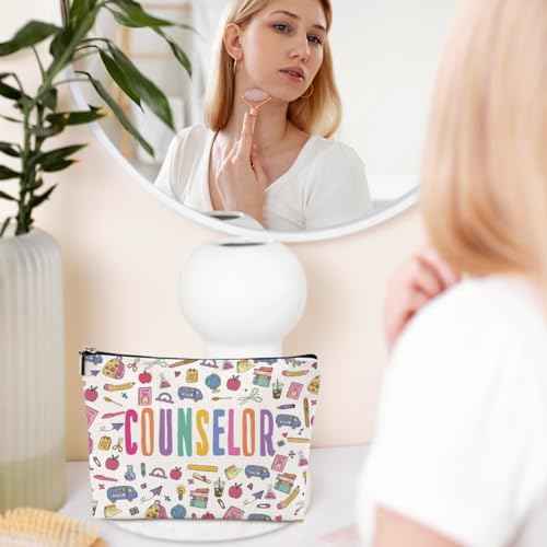 Inspirational Counselor Gifts Cosmetic Bag Counseling Office Must Haves Makeup Bag Appreciation Retirement Gifts for Women Friend Counselor Therapist Teacher Coworker Birthday Christmas Makeup Pouch
