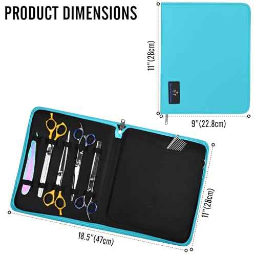 Case Holds 10 Grooming or Beauty Shears (TURQUOISE)