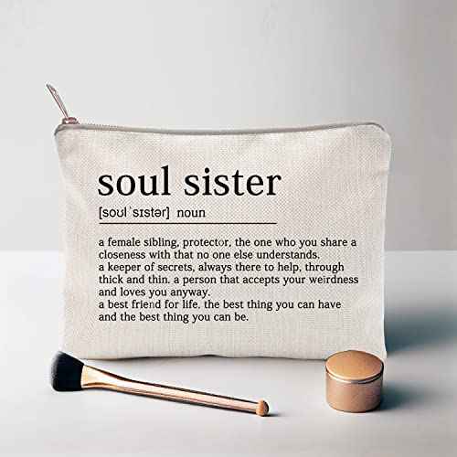 Soul Sister Makeup Case Gifts for Sister Cosmetic Bag Best Friend Toiletry Bag Gift Motivation Quotes Sister Birthday Gift (Soul Sister)