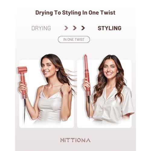 5 in 1 Hot Air Styler & Hair Styler- High-Speed Hair Dryer Brush, Fast Drying Blow Dryer Brush No Heat Damage Multi-Styler Auto Wrap Curlers for Volumizing Curl Straighten Frizz-Free with Travel Bag
