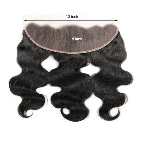 Body Wave Human Hair Bundles with Frontal (12 12 14 14+12Frontal) 12A Human Hair Bundles with Closure 13x4 HD Lace Frontal With 4 Bundles Body Wave Human Hair 100% Unprocessed Brazilian Virgin Hair
