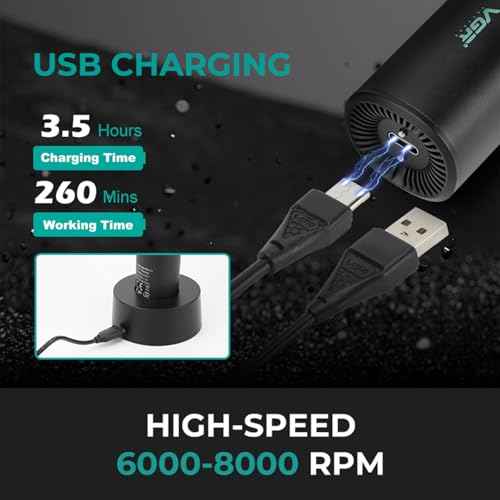 VGR 977 Professional Hair Trimmer Hair Clippers for Men, 8000rpm T-Blade Trimmer Zero Gapped Cordless Barber Clippers, Rechargeable Edgers Clippers with LED Display(Black)
