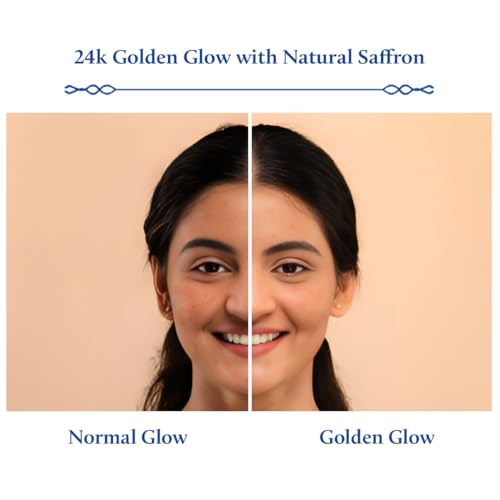 Blue Nectar 24K Gold Serum with Pure Kumkumadi Oil for Face | Ayurvedic Collagen Face Serum for Skin Tightening & Natural Radiance (24 Herbs, 1Fl Oz)