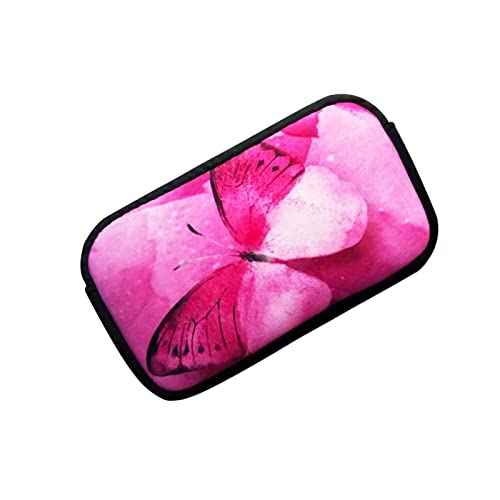 Small Toiletry Bags for Women, Adorable Roomy Makeup Pouch- Purse Cute Cosmetic Bag Travel Toiletry Bag Pouch Waterproof Organizer Bag (Pink Butterfly)