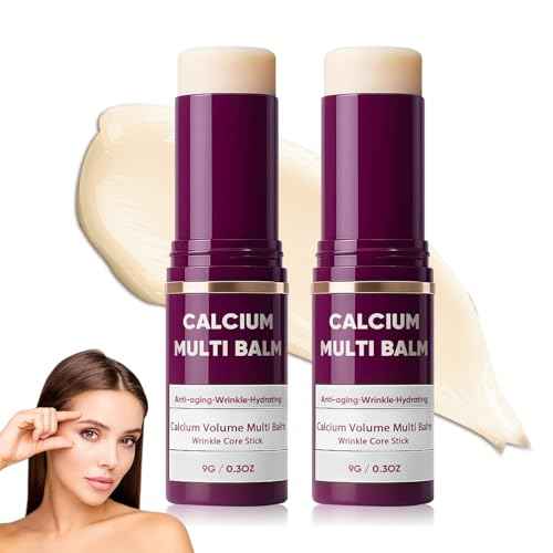 2PCS Calcium Multi Balm, Calcium Volume Multi Balm, Wrinkle Core Stick, Korean Collagen Moisturing Stick, Anti-aging, Hydrating, Suitable for Eyes, Face, Neck