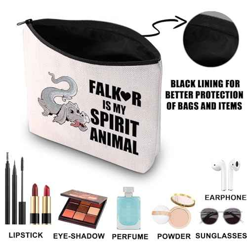 JNIAP Luck Dragon Makeup Bag Fantasy Movie Gifts Luck Dragon Zipper Bag Luck Dragon Merchandise(FALKO mb)