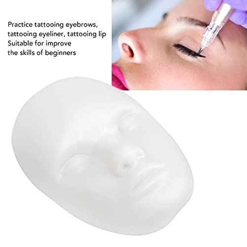 Silicone Fake 10pcs 3D Microblading Practice Face Model Soft Training Skin Head for Beginners Artists White