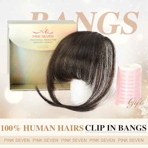 Clip in Bangs Real Human Hair,Dark Brown Bangs Hair Clip on Fake Bangs with Temples for Women Daily Wear(Dark Brown)