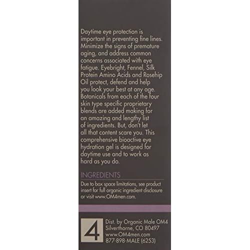 Organic Male OM4 Refine: Radical Fine Line Eraser Eye Gel - Age Corrective, Reduce Fine Lines, Puffiness