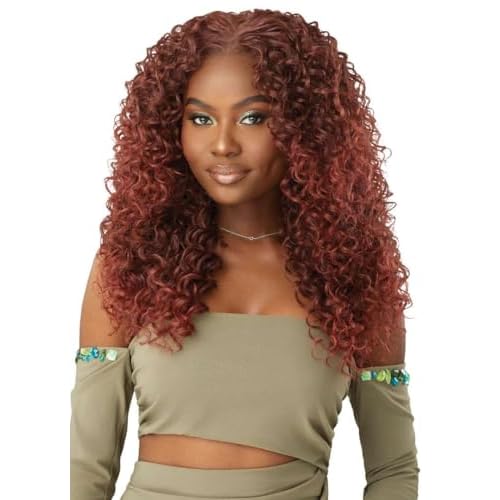 Outre 6X5 Pre-Cut Lace Closure Wig - Human Hair Blend - Dominican Curly 22" (DRF ESPRESSO BROWN)