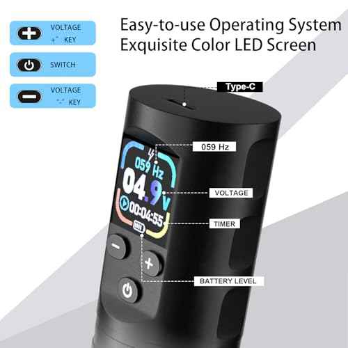 KVM Wireless OLED Tattoo Pen Kit Tattoo Gun Kit Cartridges Wireless Rotary Tattoo Gun Kit Includes 57 Tattoo Accessories Suitable for Tattoo Artists£¨Tattoo ink are for tattoo practice use only£©