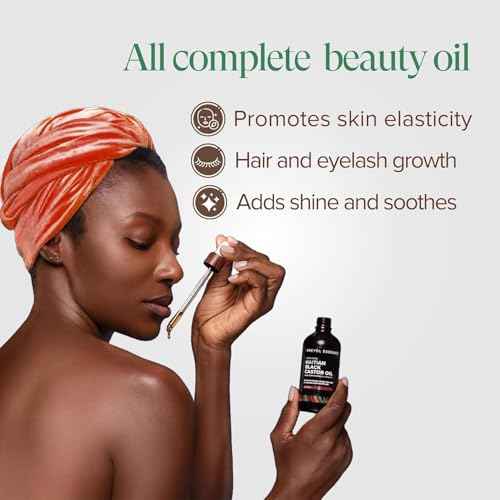 Kreyol Essence - Haitian Black Castor Oil for Skin and Hair, Glass Bottle | Cold Pressed | Hexane Free | Fuller-Looking Hair