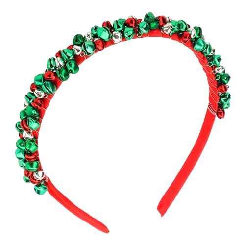 Christmas Headbands Xmas Bell Hairband Holiday Headbands Red Green Silver Christmas Headband for Women Girls
