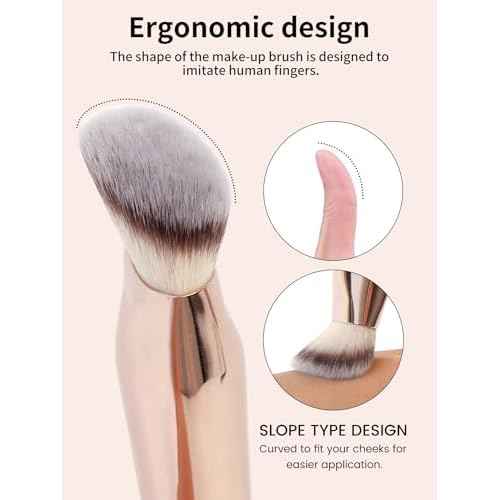 MAANGE Makeup Brushes 4 Pcs Makeup Brush Set for Foundation Concealer Contour Liquid Blending Face Kabuki Makeup Brush Kit (Black Gold)
